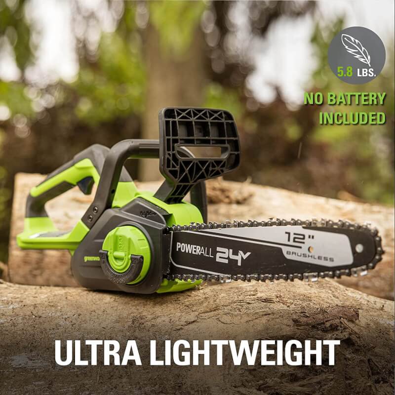 24V 12" Brushless Chainsaw, 4.0Ah USB Battery and Charger Included - CS24L410