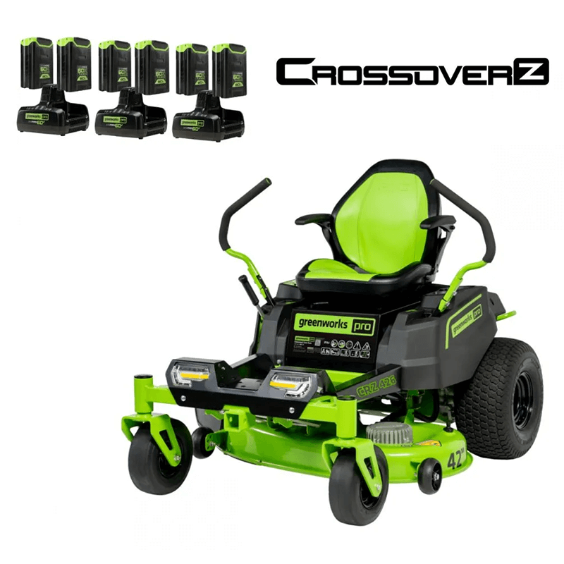 60V 42" Crossover Z Residential Zero Turn Lawn Mower, (6) 8.0Ah Batteries and (3) Dual Port Turbo Chargers | CRZ4261