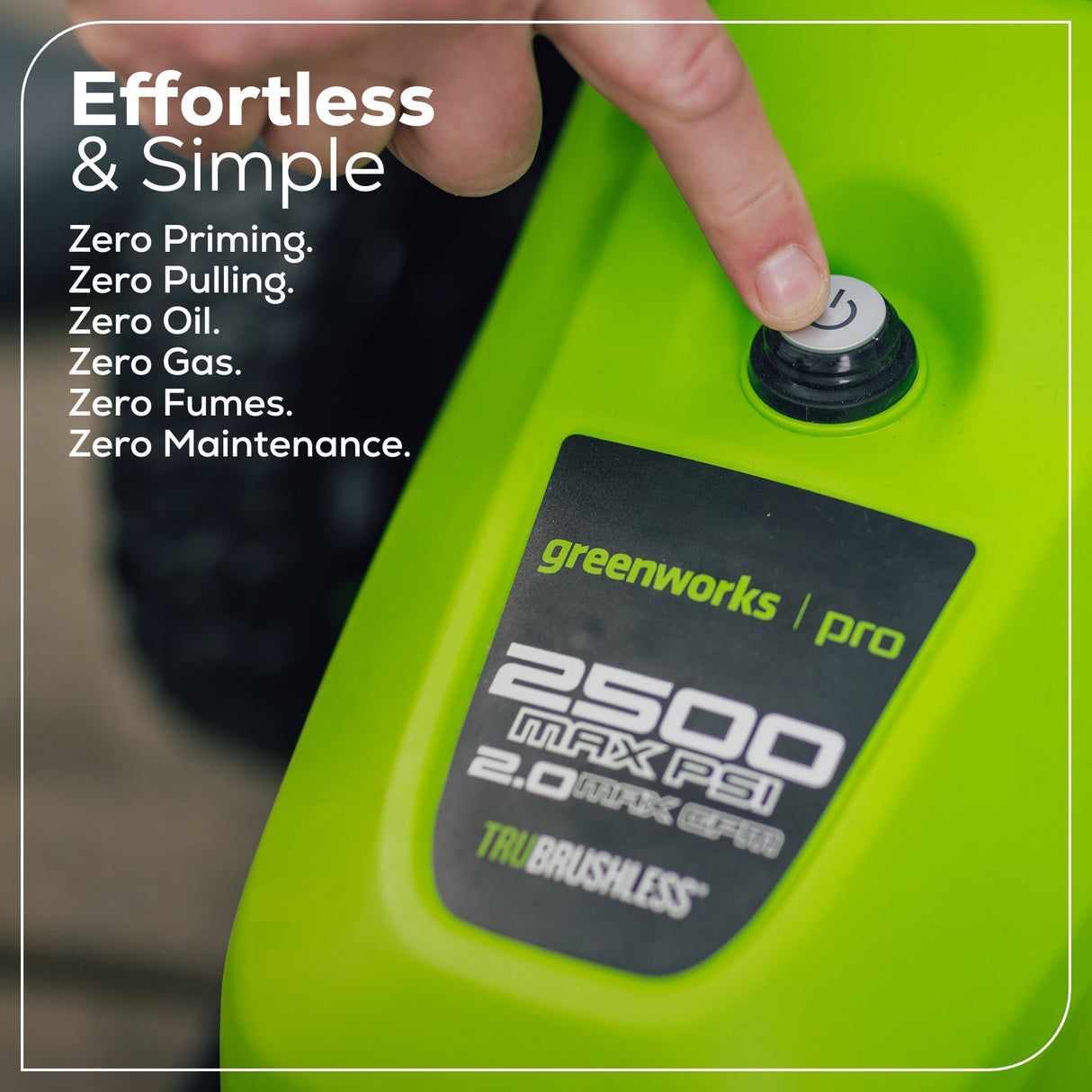 2500 PSI 2.0 GPM Brushless Electric Pressure Washer