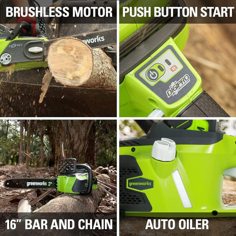 40V 16" Brushless Chainsaw, 4.0Ah Battery and Charger Included