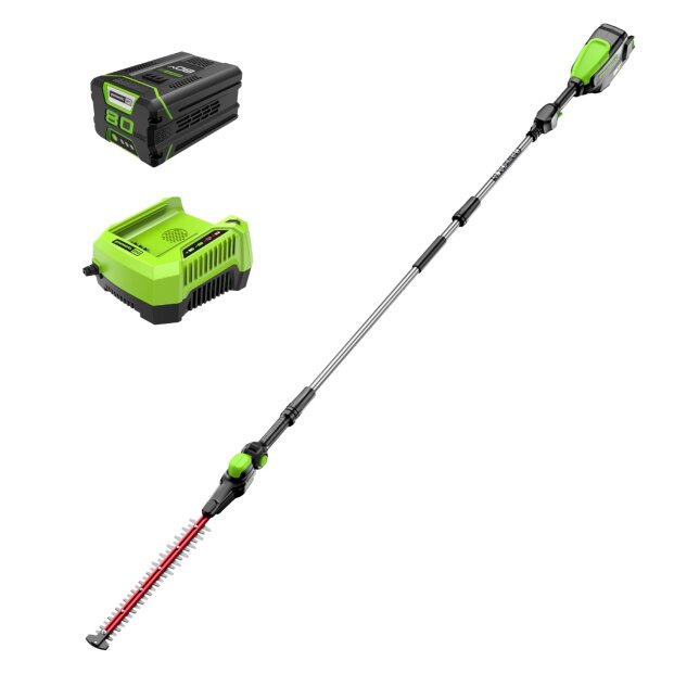 Taille-haie à perche 80 V, 20 po, batterie 2,0 Ah et chargeur inclus