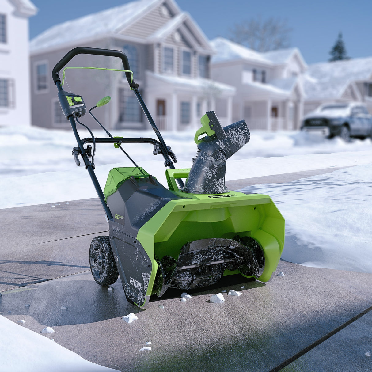 60V 20" Brushless Snow Thrower & 60V 140 MPH - 540 CFM Jet Blower Combo Kit, 4.0Ah Battery and Charger Included