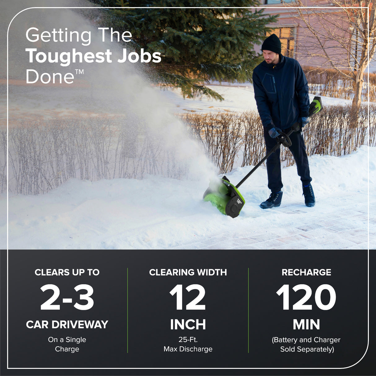 40V 12" Snow Shovel with Directional Vanes (Tool Only)