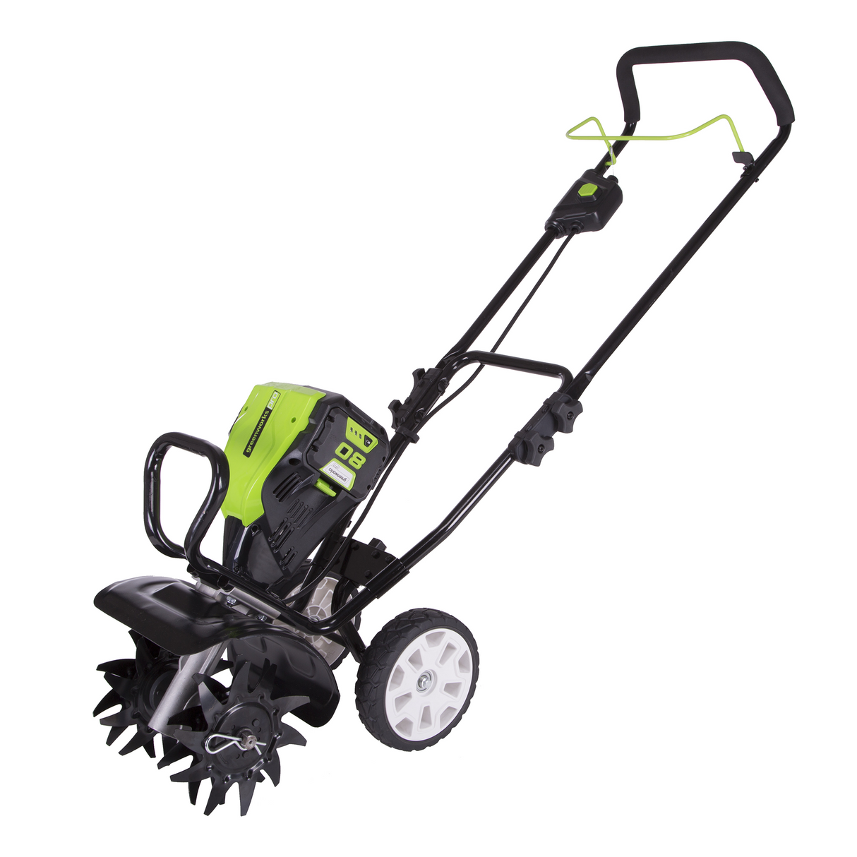Cultivateur 80 V, 10 pouces, batterie 2,0 Ah et chargeur inclus
