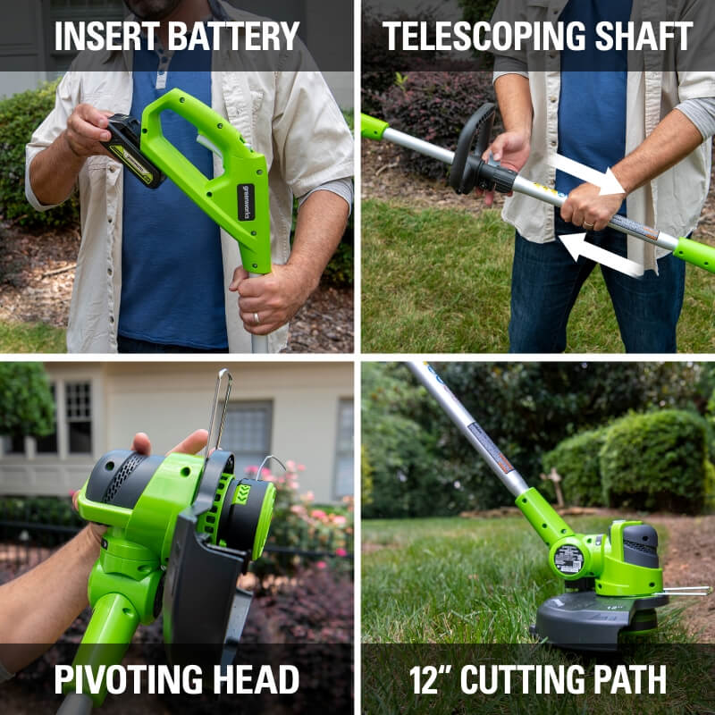 24V String Trimmer and 100 MPH - 330 CFM Jet Blower Combo, 2.0Ah Battery and Charger Included