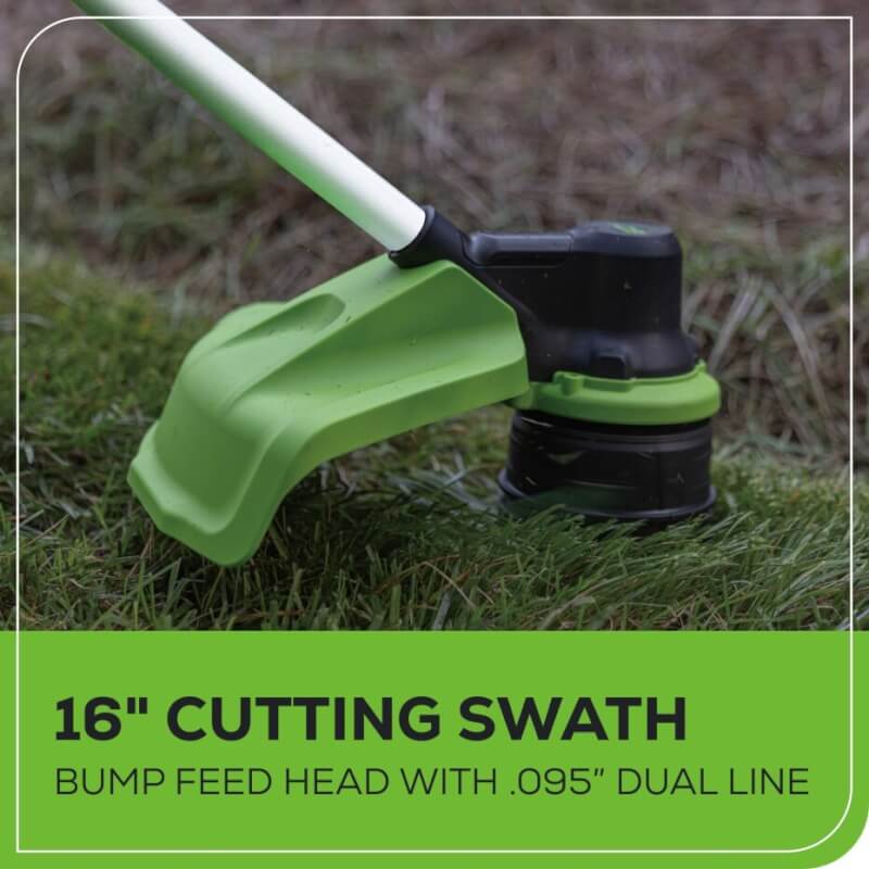 80V 16" Front Mounted String Trimmer, 2.0Ah Battery and Charger Included