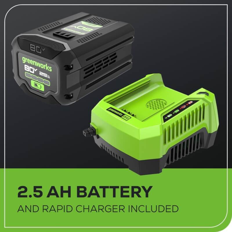 Souffleur à feuilles 80 V, 700 CFM, batterie 2,5 Ah et chargeur inclus