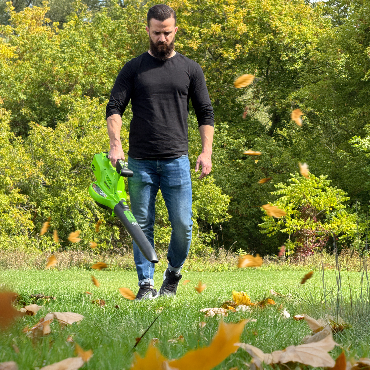 Greenworks 80V 3-in-1 Blower Vacuum – 520 CFM, 240 MPH, 4.0Ah Battery & Charger Included