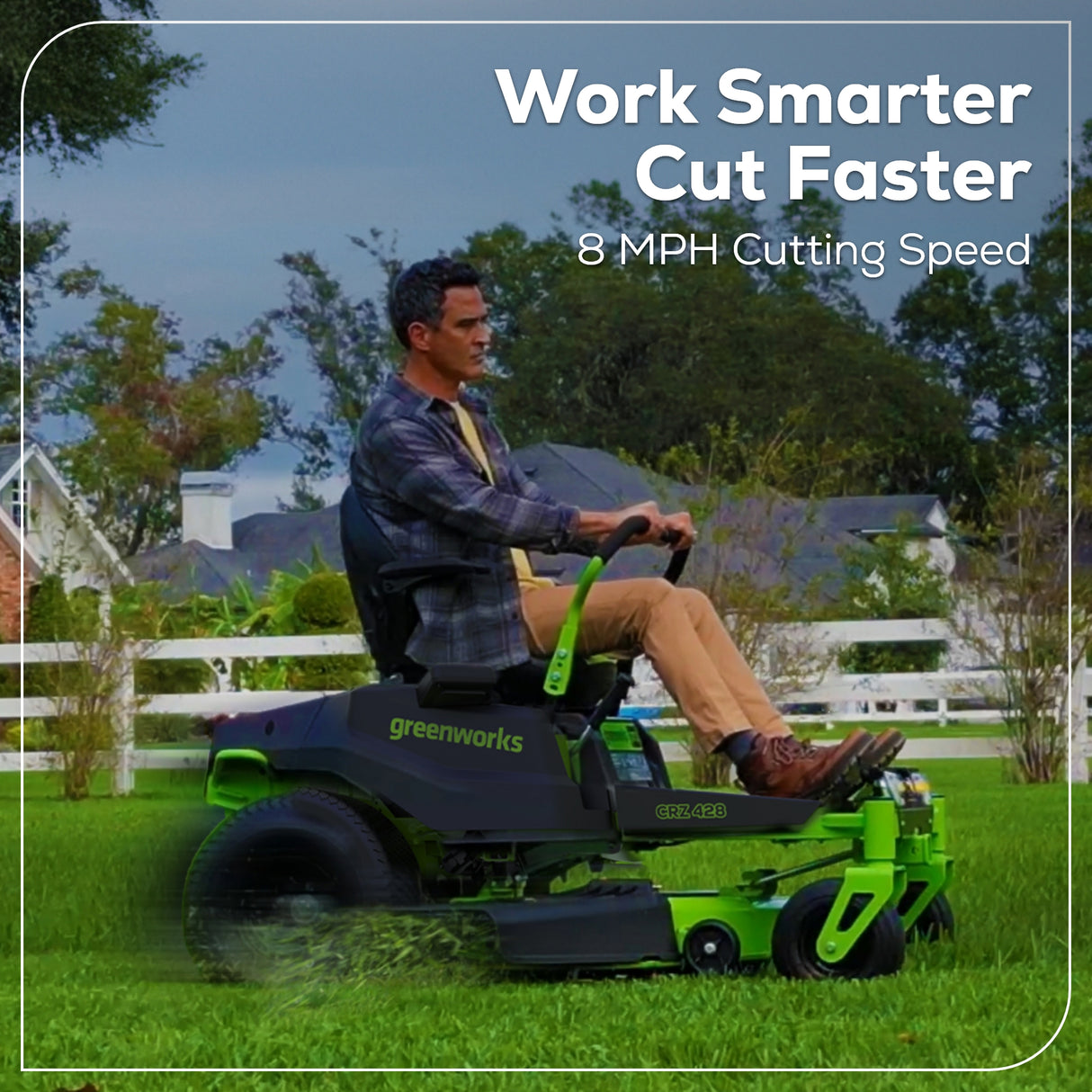 80V 42" CROSSOVERZ Zero Turn Lawn Mower, (4) 5.0Ah Batteries and (600W) Plug in Charger Included | CRZ4282