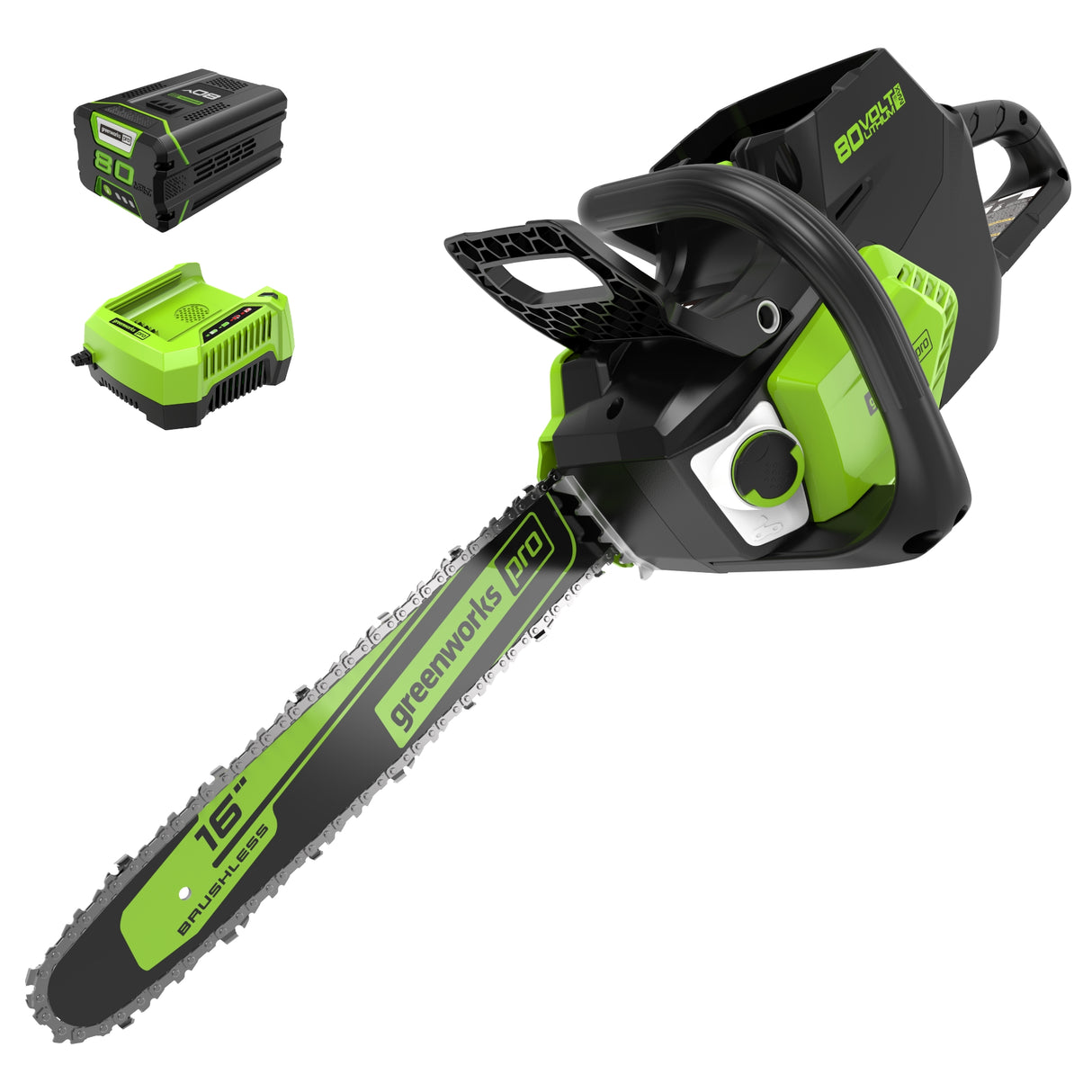 80V 16" Brushless Chainsaw, 2.0Ah Battery and Charger Included - CS80L211
