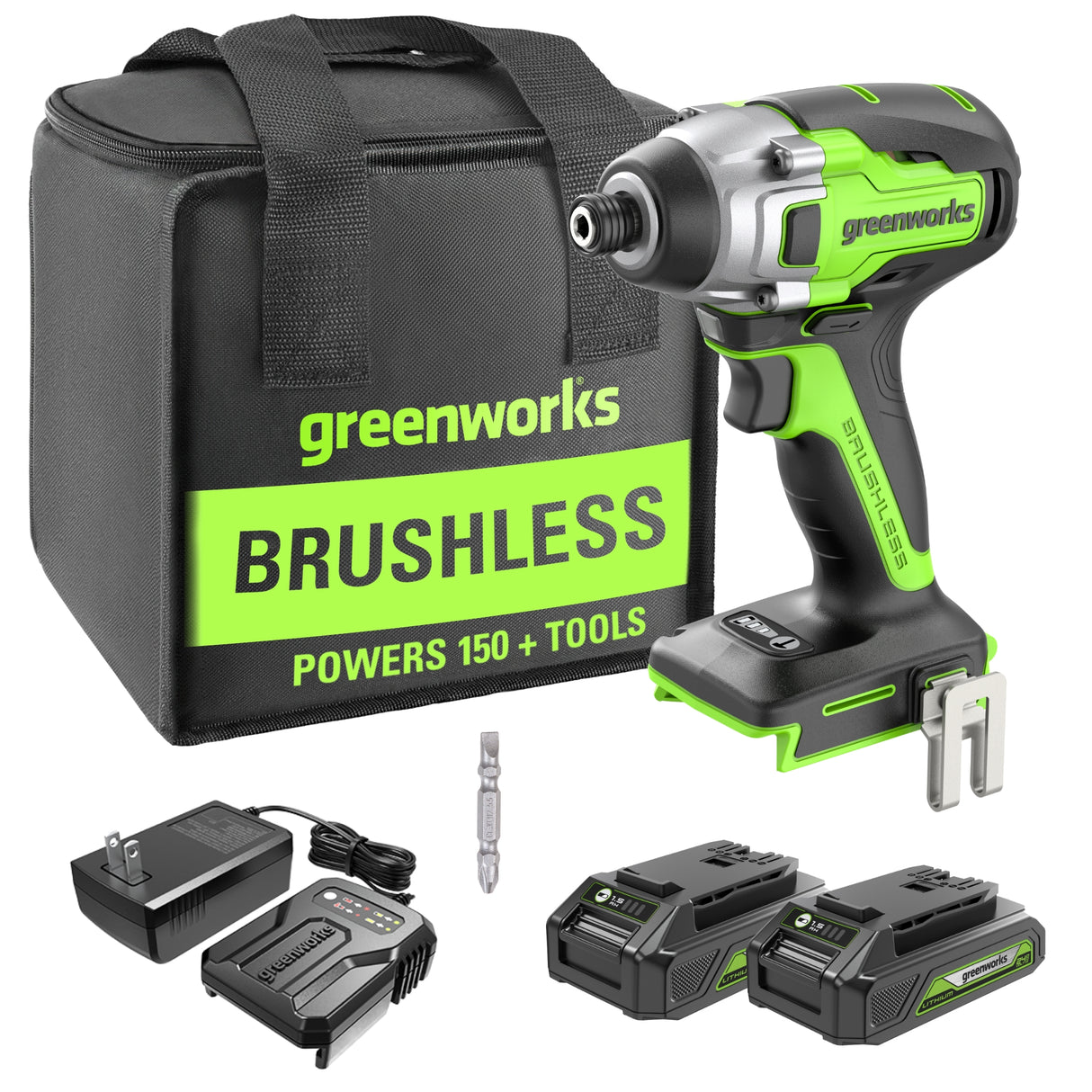 24V Brushless Impact Driver, (2) 1.5Ah Batteries and Charger Included - ID24L1520