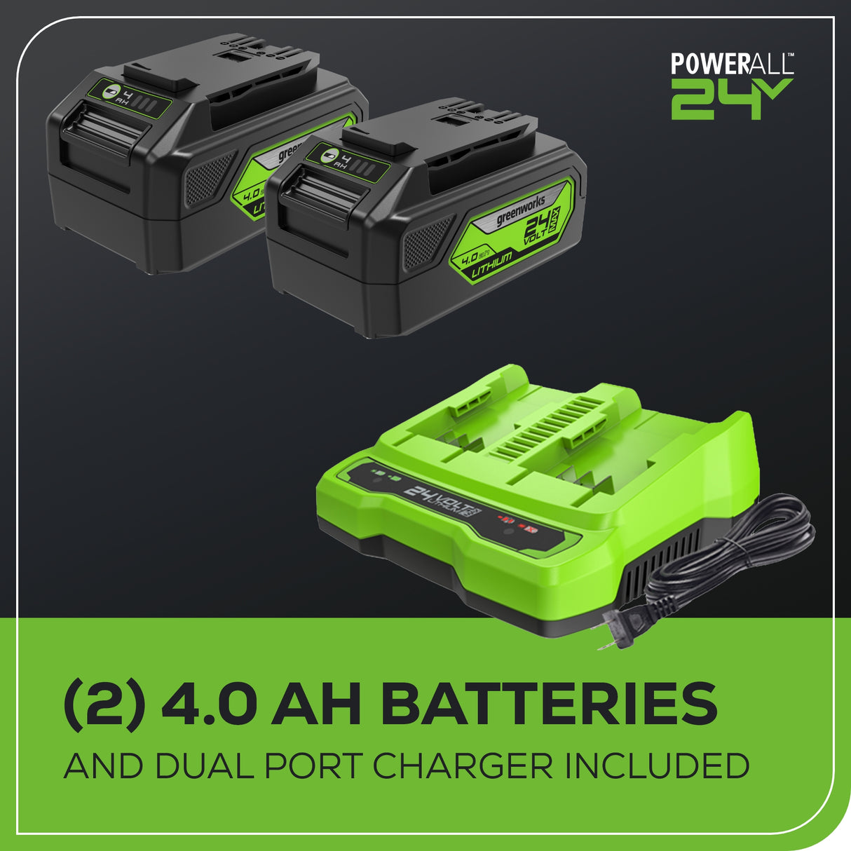 Souffleur à feuilles sans balais 48 V (24 V x 2), 140 MPH - 585 CFM (pi³/min), (2) batteries USB 4,0 Ah et chargeur double port inclus – BL48L4410