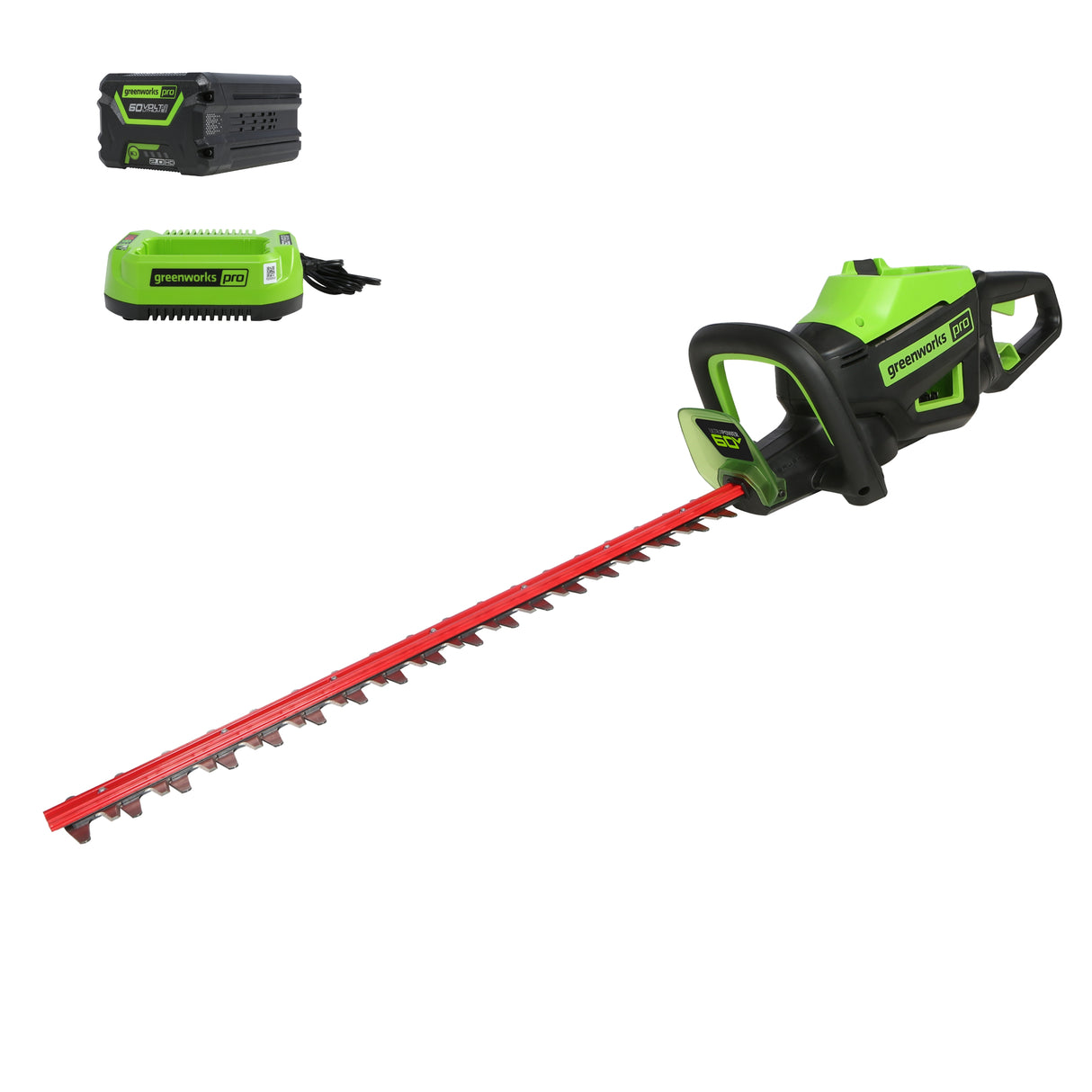 Taille-haie 60 V Pro, 26 pouces, batterie 2,0 Ah et chargeur