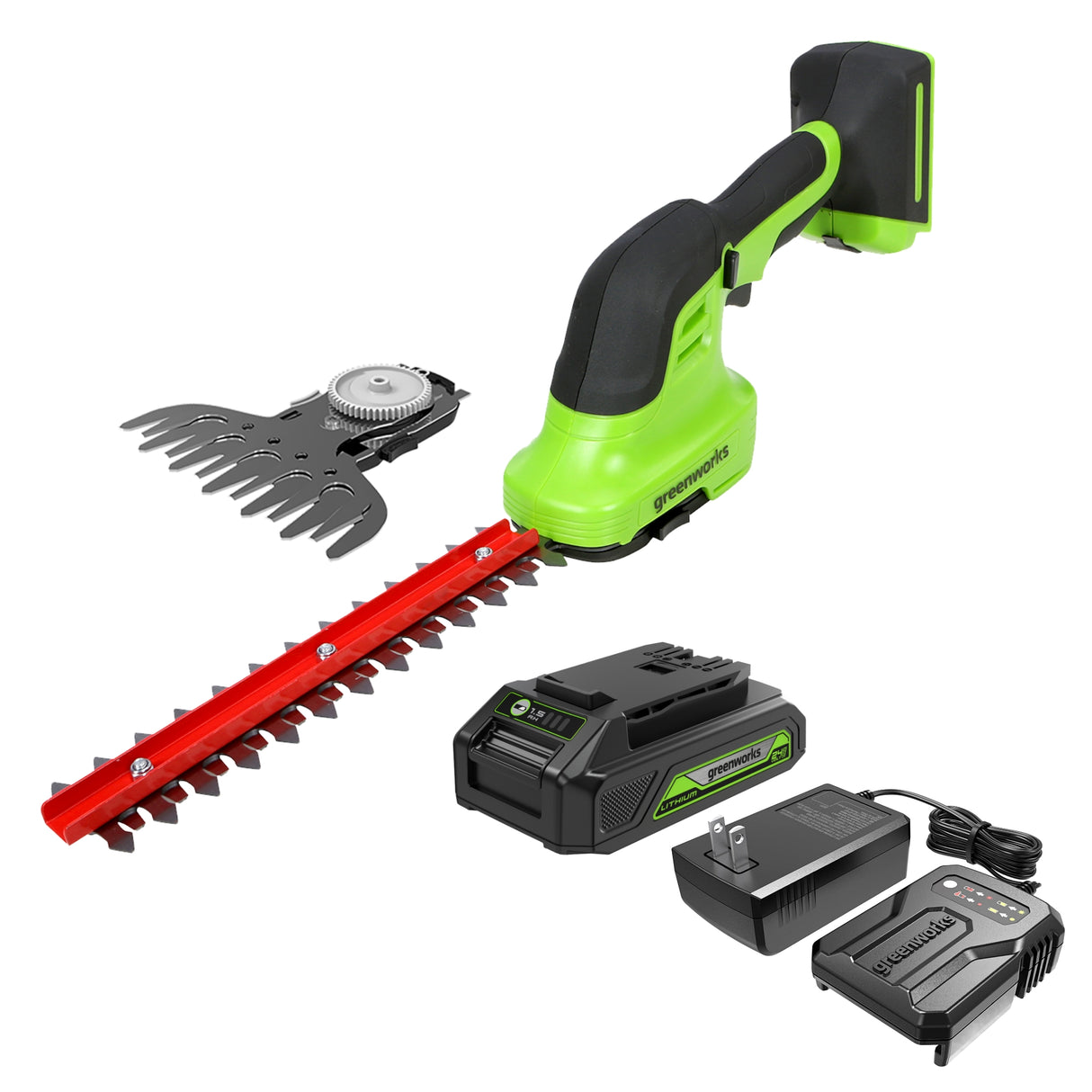 Cisaille-arbuste 24 V, batterie USB 1,5 Ah et chargeur inclus