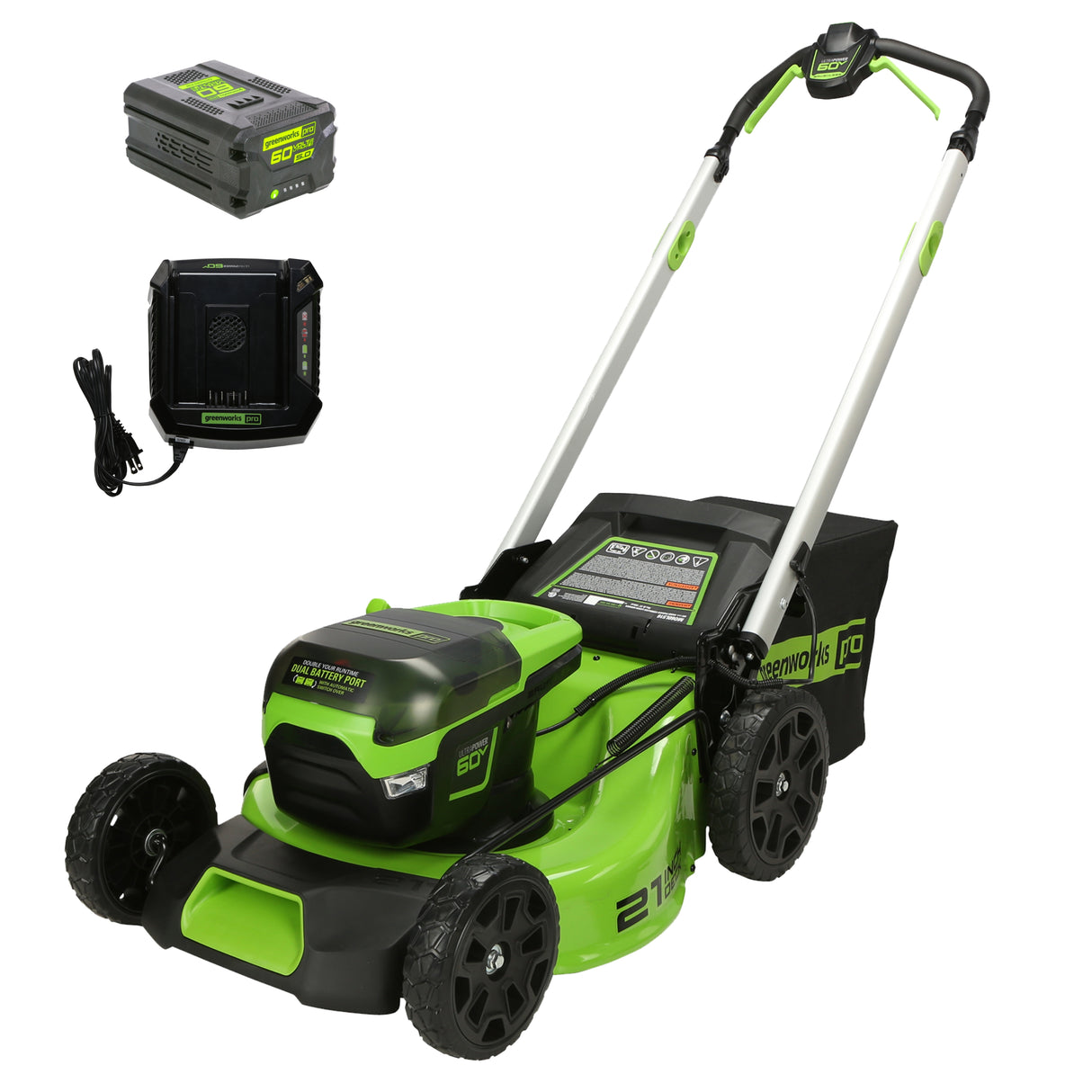 60V 21" Push Lawn Mower, 5.0Ah Battery and Rapid Charger Included