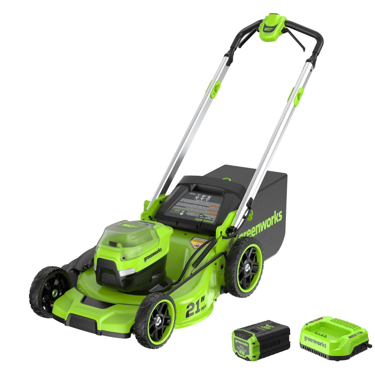 60V 21" Push Lawn Mower, 4.0 Ah Battery & Charger Included