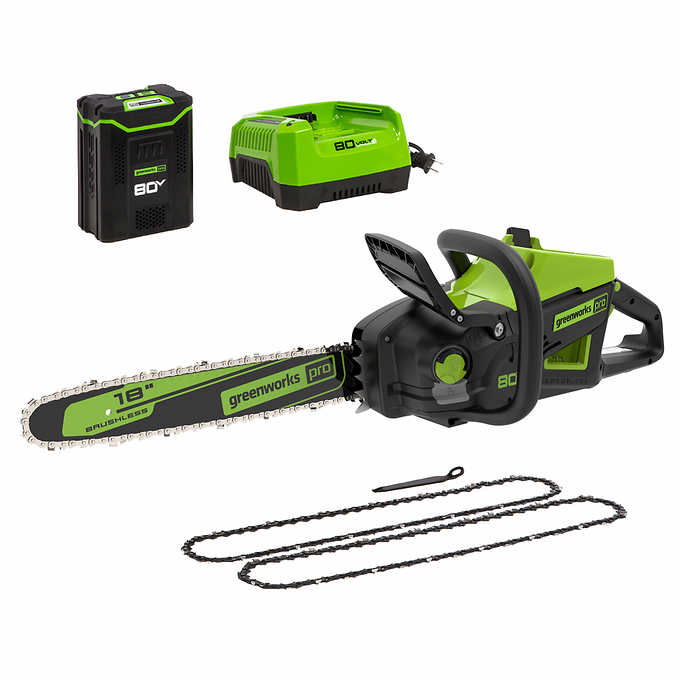 Scie à chaîne 80 V, 18 pouces Gen II, batterie 4,0 Ah et chargeur rapide inclus