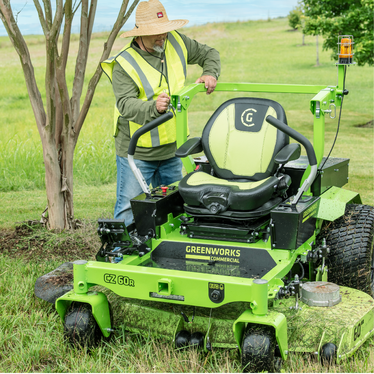 82V 60" 16kWh Commercial Ride-On Zero-Turn Mower