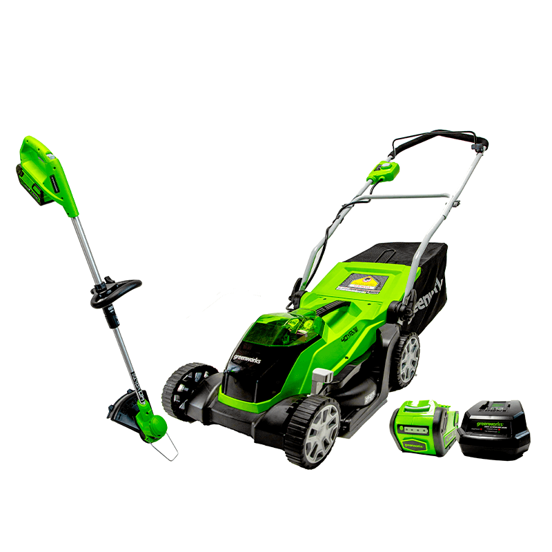 40V 14" Mower & 12" String Trimmer Combo Kit, 4.0Ah Battery and Charger Included