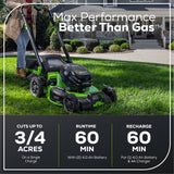 80V 22" Dual Blade Self-Propelled Lawn Mower, (2) 4.0Ah Batteries and Charger Included