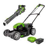 Ensemble 80 V de tondeuse poussée 17 pouces et souffleur 800 CFM (pi³/min) 200 MPH, batterie 4,0 Ah et chargeur 2 A inclus