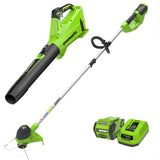 40V 12" String Trimmer & 40V 120 MPH - 450 CFM Jet Blower Combo Kit, 4.0Ah Battery and Charger Included