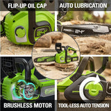 24V 12" Brushless Chainsaw, 4.0Ah USB Battery and Charger Included - CS24L410