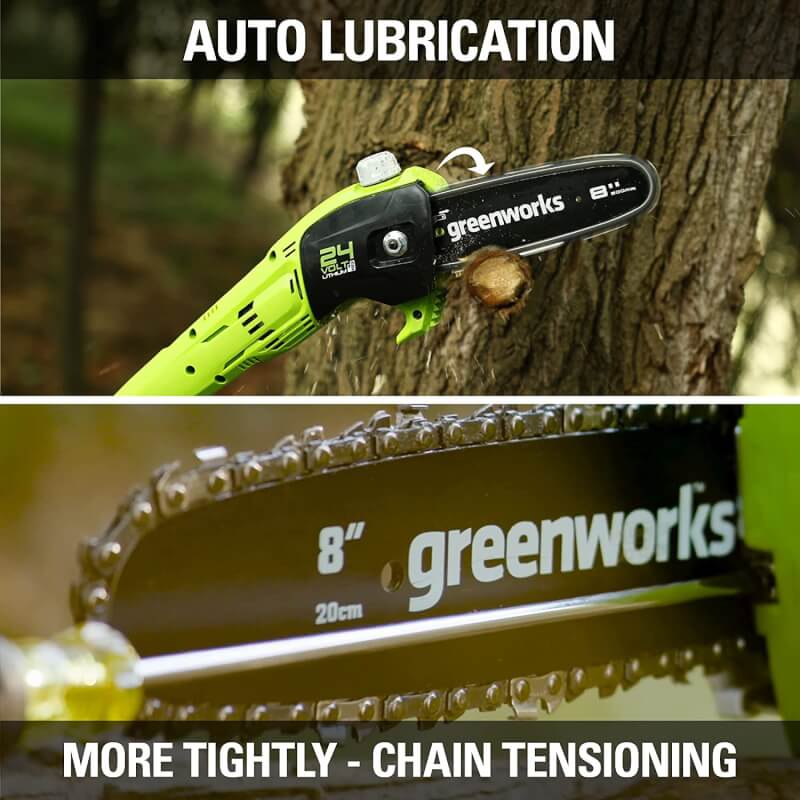 24V 8" Pole Saw, 2.0Ah Battery and Charger Included, PS24B210