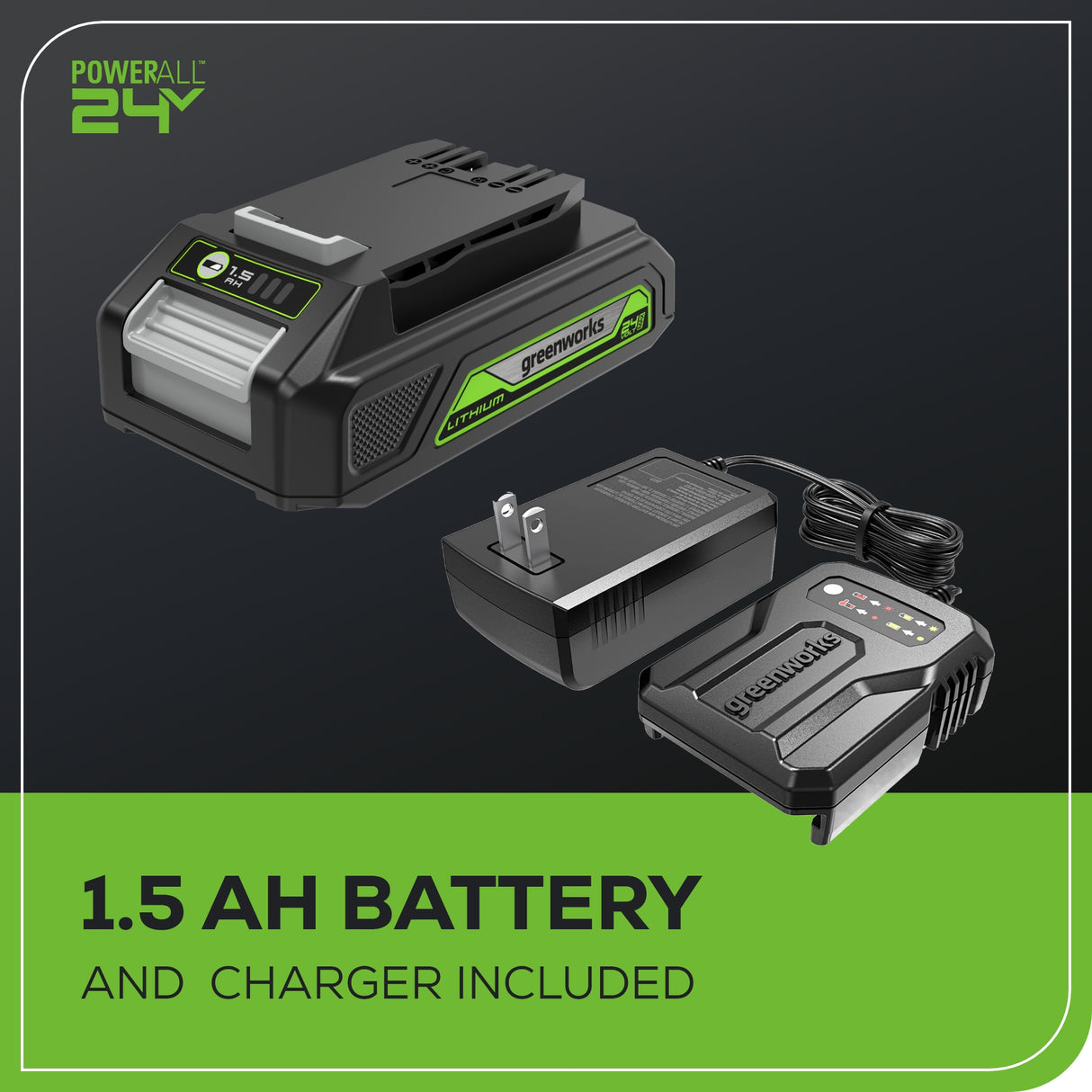 Cisaille-arbuste 24 V, batterie USB 1,5 Ah et chargeur inclus