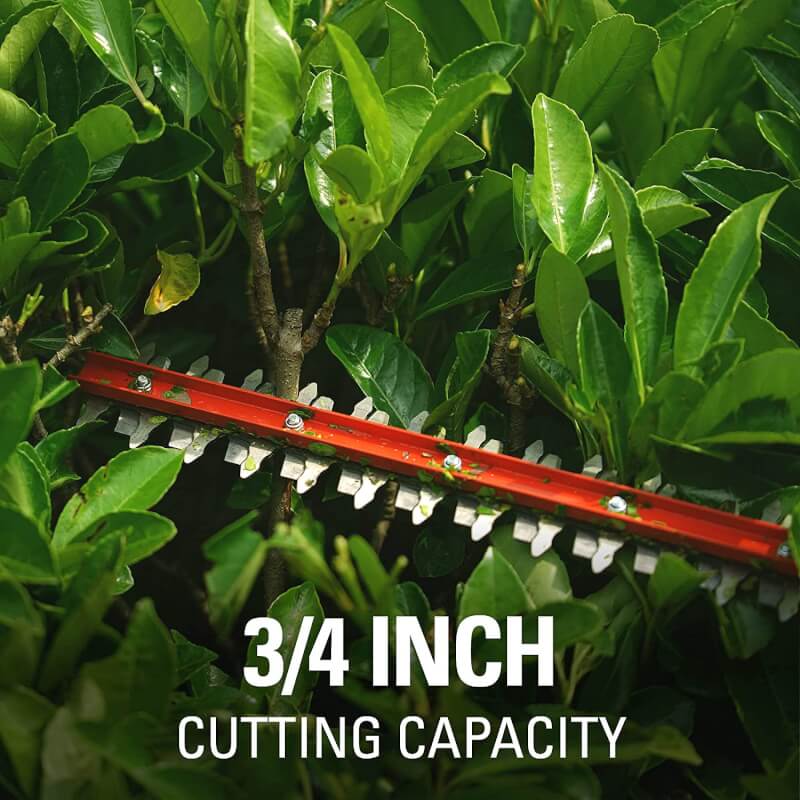 24V 22" Hedge Trimmer with Rotating Handle, 1.5Ah USB Battery and Charger Included