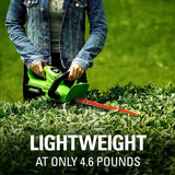 24V 22" Hedge Trimmer with Rotating Handle, 1.5Ah USB Battery and Charger Included