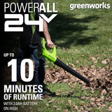 Souffleur à feuilles 24 V, 100 MPH - 330 CFM (pi³/min), batterie 2,0 Ah et chargeur inclus