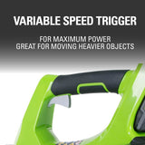 Souffleur à feuilles 24 V, 100 MPH - 330 CFM (pi³/min), batterie 2,0 Ah et chargeur inclus