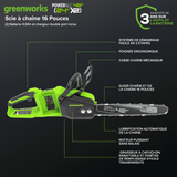 48V (24V x 2) 16" Cordless Battery Chainsaw, (2) 4.0Ah USB Batteries & Dual Port Charger Included