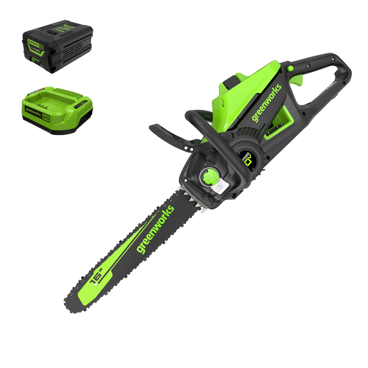 60V 16" Brushless Cordless Chainsaw, 2.5Ah Battery and Charger Included