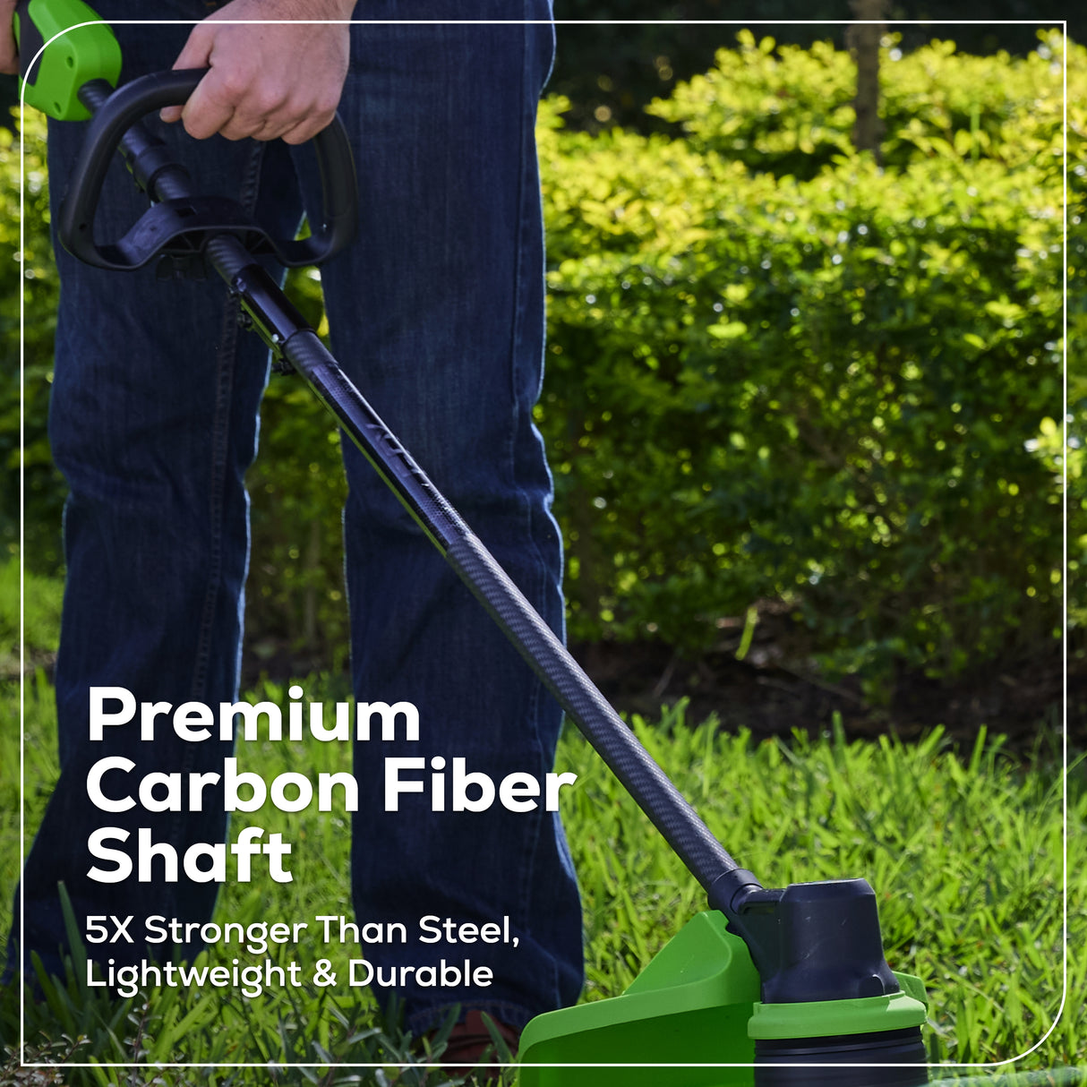 60V 16" Carbon Fiber Shaft String Trimmer, 2.5 Ah Battery & 3A Charger Included
