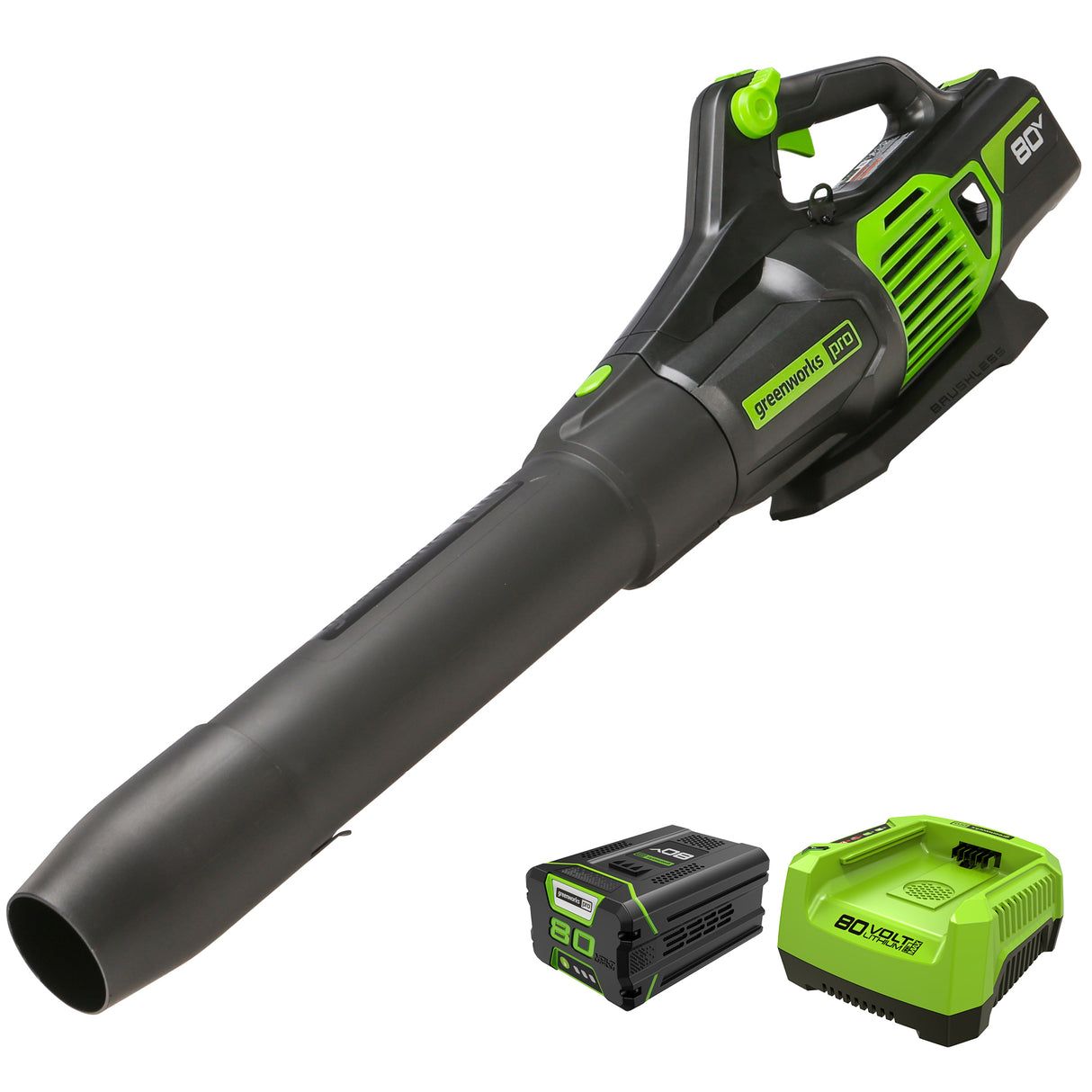 80V 650 CFM - 145 MPH Brushless Leaf Blower, 2.0Ah Battery and Charger Included