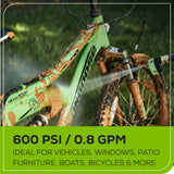 24V 600 PSI Cordless Pressure Washer Kit, (2) 2.0Ah Battery and Charger Included BONUS: Wash Mitt Included