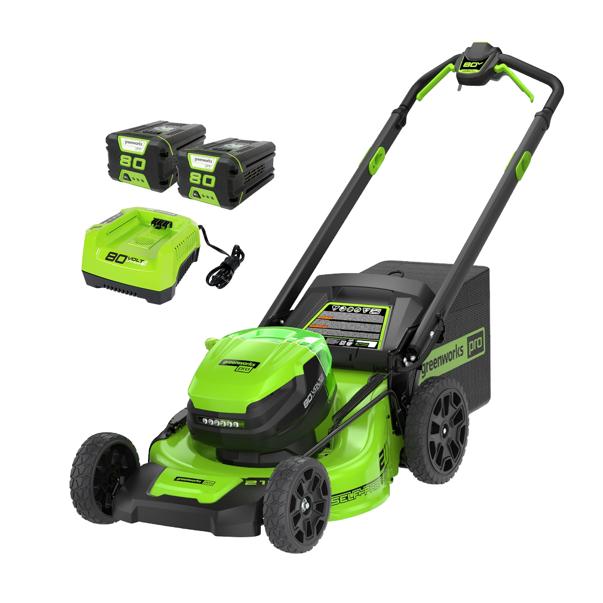 80V 21" Self-Propelled Brushless Lawn Mower, 4.0Ah and 2.0Ah Battery and Charger Included