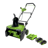 Souffleuse à neige sans balais 48 V, (24 V x 2) 20 pouces avec (2) batteries 5,0 Ah et chargeur rapide double 4 A inclus