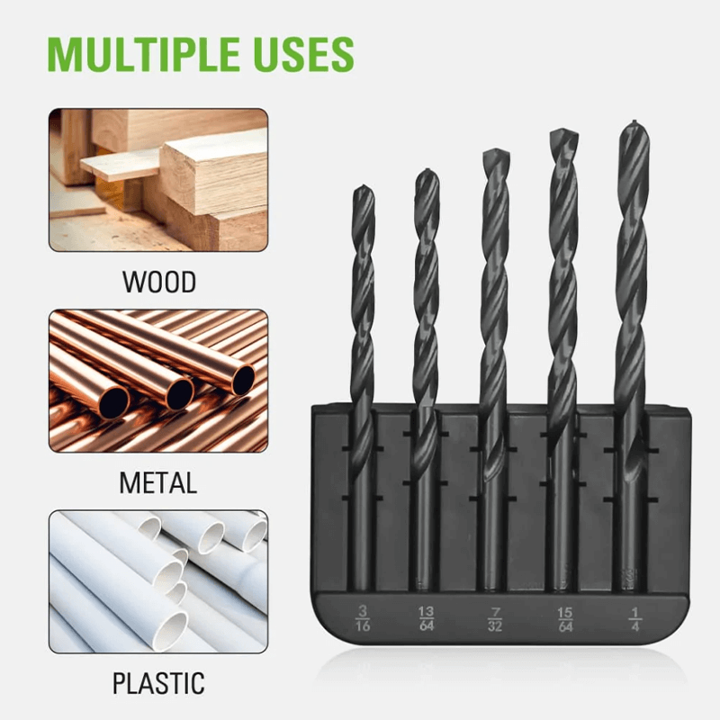 14 PC Black Oxide Drilling Bit Set