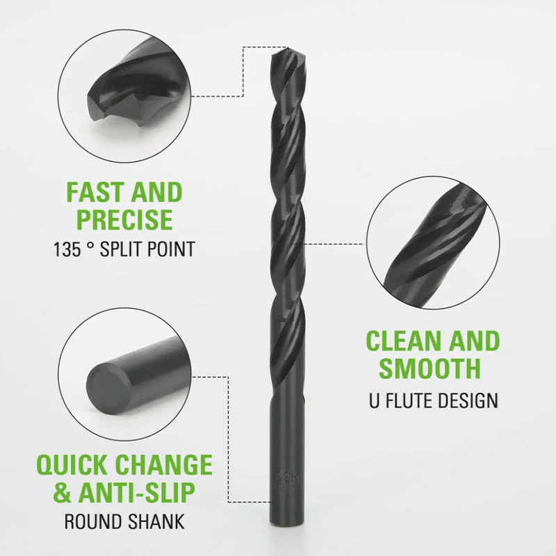 14 PC Black Oxide Drilling Bit Set
