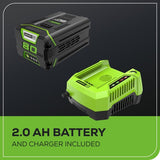 Taille-haie à perche 80 V, 20 po, batterie 2,0 Ah et chargeur inclus