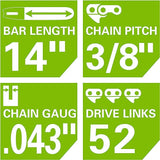 14" Replacement Chainsaw Chain