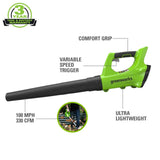 24V String Trimmer and 100 MPH - 330 CFM Jet Blower Combo, 2.0Ah Battery and Charger Included