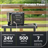 Station d'alimentation portative 24 V, 500 W (Outil seulement)