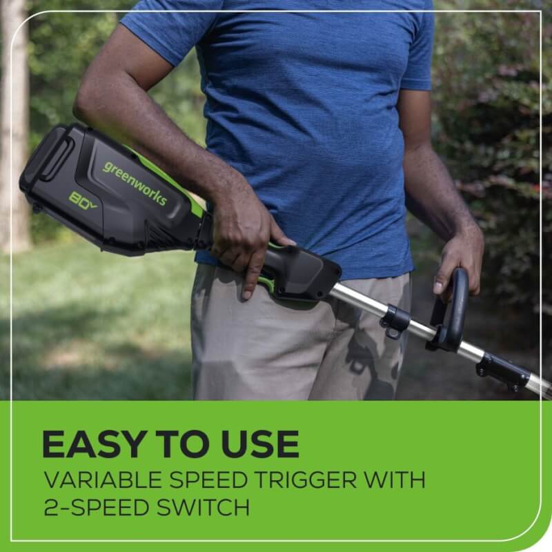 80V 16" Front Mounted String Trimmer, 2.0Ah Battery and Charger Included