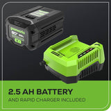 80V 700 CFM Leaf Blower, 2.5Ah Battery and Charger Included