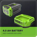Ensemble 60 V de tondeuse sans balais 17 pouces et souffleur sans balais 610 CFM (pi³/min), batterie 4 Ah et chargeur inclus