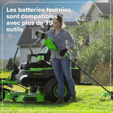 Tondeuse autoportée à rayon de braquage zéro 80 V, 60 pouces Maximus Z, (2) batteries 16,0 Ah, (4) batteries 8,0 Ah et chargeur 1,5 Kw
